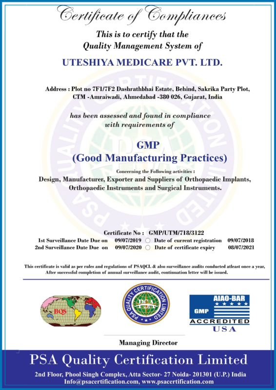 Orthopedic Implants & Instruments Manufacturer/Suppliers- Uteshiya